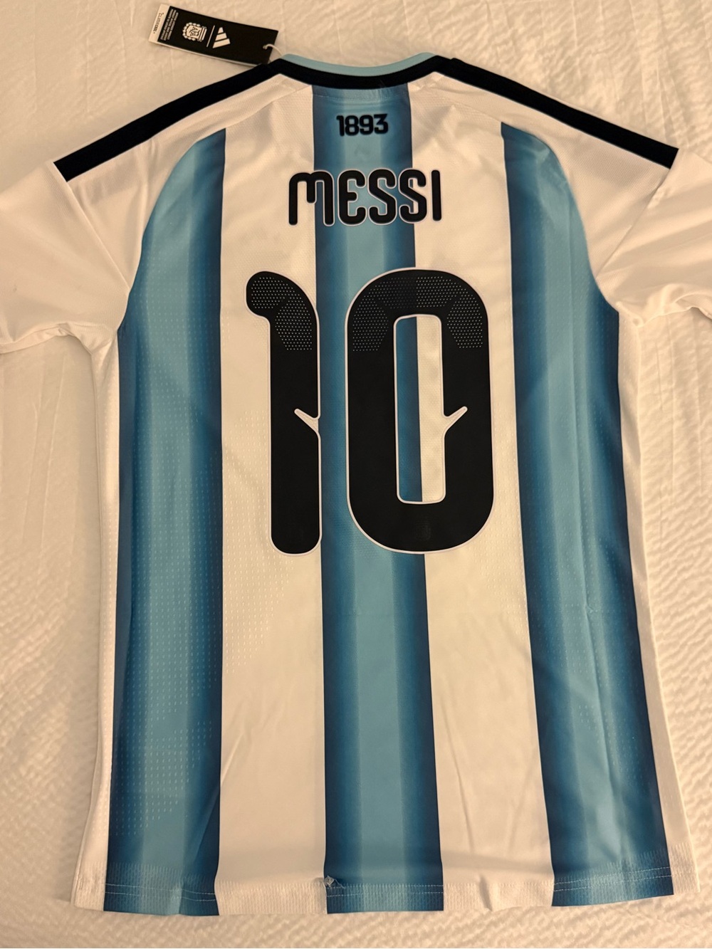 Adidas Argentina Lionel Messi White (Home) “Pitch Version” Soccer Jersey (NEW) - Picture 12 of 16